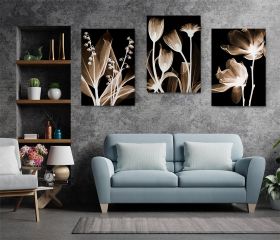 Set 3 tablouri flori variate multicanvas - Dimensiune multicanvas: 3 tablouri 50x70 cm