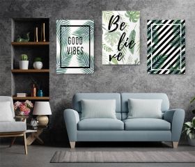 Set 3 tablouri Believe mesaj motivational - Dimensiune multicanvas: 3 tablouri 60x90 cm