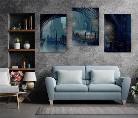 Set 3 tablouri peisaj urban multicanvas - Dimensiune multicanvas: 3 tablouri 80x120 cm