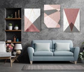 Set 3 tablouri forme geometrice abstracte - Dimensiune multicanvas: 3 tablouri 40x60 cm