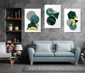 Set 3 tablouri forme geometrice abstracte - Dimensiune multicanvas: 3 tablouri 60x90 cm