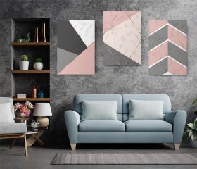 Set 3 tablouri minimaliste forme geometrice - Dimensiune multicanvas: 3 tablouri 30x45 cm