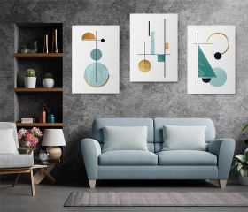 Set 3 tablouri minimaliste forme geometrice - Dimensiune multicanvas: 3 tablouri 60x90 cm