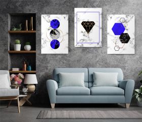 Set 3 tablouri minimaliste forme geometrice - Dimensiune multicanvas: 3 tablouri 80x120 cm