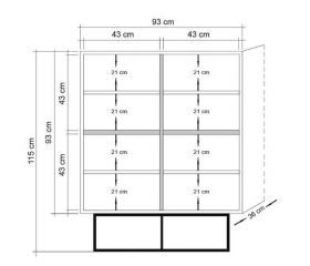 Bufet Quantum Solo, Sapphire, 93x36x115 cm, natural/negru