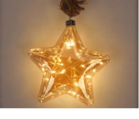 Decoratiune luminoasa Rope Star, 15 LED-uri, Ø18 cm, sticla