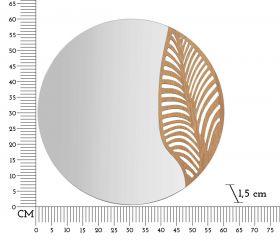 Oglinda decorativa Leaffy, Mauro Ferretti, 60 cm, MDF/sticla, natural