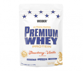 Pudra proteica cu aroma de Strawberry-Vanilla Premium Whey, 500g, Weider