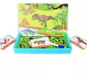Carte Magnetica Dinozauri, Salamandra Kids, 61 Piese Magnetice