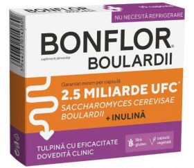 BONFLOR BOULARDII, Sustine Echilibrarea florei intestinale 10 Capsule - FITERMAN PHARMA