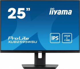 iiyama IIYAMA XUB2595WSU-B5 25inch ETE IPS-panel 1920x1200Â 300cd/m VGA HDMI DisplayPort 4ms Speakers USB HUB 2x2.0 15cm Height Adj. Stand (XUB2595WSU-B5)