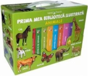 Prima mea biblioteca ilustrata Animale. Bebe invata Cutie cu 8 carticele