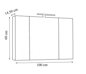 Oglinda baie cu dulap Celine - 100 cm