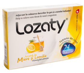 Supliment alimentar cu aroma de miere & lamaie Lozaty, 24 tablete, Sprint Pharma