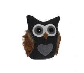 Opritor pentru usa Owl, 23x15x23 cm, poliester, gri inchis