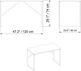 Birou, Hadley, Landi, 120x74x60 cm, Alb / Oud Stejar