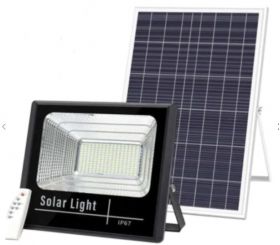 KIT Proiector 150w LED DIMABIL JORTAN cu Panou Solar INDIVIDUAL si Telecomanda