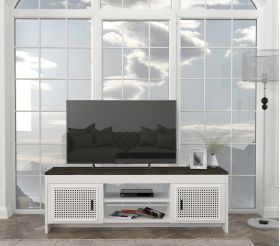 Comoda TV, Tera Home, Done, 150x48.2x35 cm, PAL, Alb/Maro închis