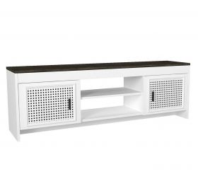 Comoda TV, Tera Home, Done, 150x48.2x35 cm, PAL, Alb/Maro închis