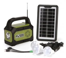 Kit solar camping GD-8073 Radio FM USB lanterne powerbank 3 becuri led