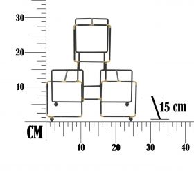 Suport pentru 3 sticle de vin Mauro Ferretti, 25 x 15 x 27 cm, fier
