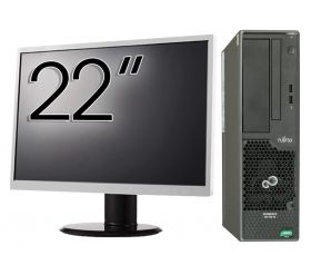 Pachet Second Hand Calculator Fujitsu Primergy MX130 S2, AMD FX-4100 3.60GHz, 8GB DDR3, 500GB HDD + Monitor 22 Inch