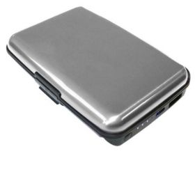 E-Charge Wallet Argintiu / Gri Portofel Carduri si Incarcator Baterie Externa 2in1