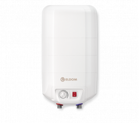 Boiler electric Eldom 15 litri, 2000 W, montare deasupra chiuvetei, email durabil de zirconiu si protectie catodica impotriva coroziunii