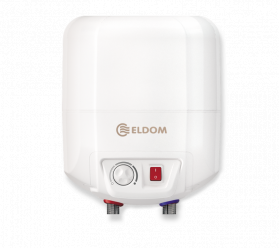 Boiler electric Eldom 7 litri, 1500 W, montare deasupra chiuvetei, email durabil de zirconiu si protectie catodica impotriva coroziunii