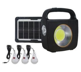 Kit CC022-1 panou solar cu lanterna si 3 becuri, 100 W