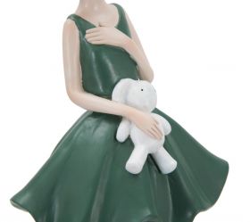 Decoratiune Dolly With Rabbit, Mauro Ferretti, 11.5x10x33.5 cm, polirasina, verde