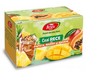 Ceai rece cu papaya mango si ananas, 12 plicuri, Fares