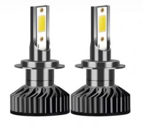 Set 2 becuri auto COB H11, 100W, lumina alb-rece, 12000 lumeni