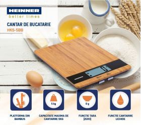 Cantar de bucatarie Heinner, 5 kg, maro