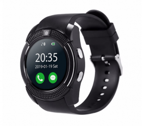 Ceas inteligent SmartWatch V8 cu Bluetooth NEGRU