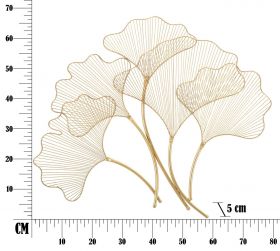 Decoratiune de perete Glam Leaf, Mauro Ferretti, 79x68 cm, fier, auriu