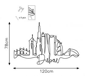 Decoratiune de perete, Dubai, Metal, Grosime: 2 mm, Negru