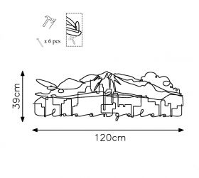 Decoratiune de perete, Losangeles, Metal, Grosime: 2 mm, Negru