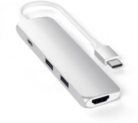 Satechi USB-C Slim Multiport 1x HDMI 4K, 2x USB 3.0, Silver