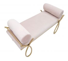 Bancheta Ribbon Pink, Mauro Ferretti, 112.5 x 49 x 53 cm, fier/poliester