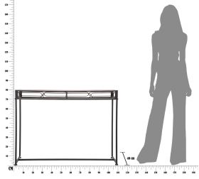 Consola Essential, Mauro Ferretti, 110 x 40 x 80 cm, fier/MDF, negru/maro