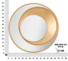 Oglinda decorativa Vortic, Mauro Ferretti, Ø 70 cm, fier, auriu