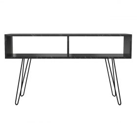 Comoda TV, Furny Home, Alya, 120x68.1x29.5 cm, Marmură / Negru