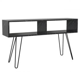 Comoda TV, Furny Home, Alya, 120x68.1x29.5 cm, Marmură / Negru