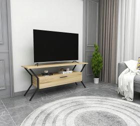 Comoda TV, Kalune Design, Tarz, 124x54x35 cm, Pâslă / Negru