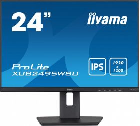 iiyama IIYAMA XUB2495WSU-B5 24.1inch ETE WUXGA IPS-panel 300cd/m2 VGA HDMI DisplayPort 5ms Speakers 15cm Height adj. Stand (XUB2495WSU-B5)