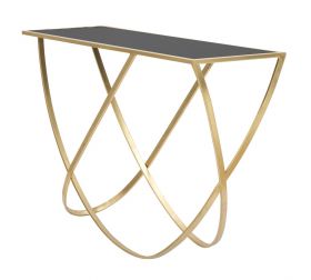 Consola Ring, Mauro Ferretti, 120x40x79 cm, fier, negru/auriu