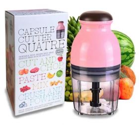 Tocator QUATRE multifunctional pentru legume si fructe Roz 600 ml