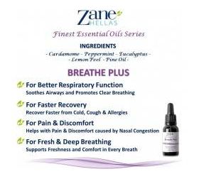 Ulei esential Plus de Respiratie - Breathe Plus 15ml, Zane Hellas