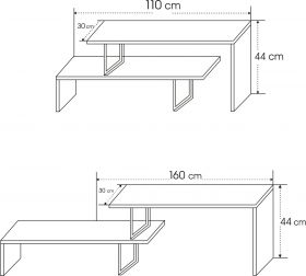 Comoda TV Ovit, Kalune Design, 120x35x45 cm, maro